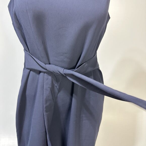 Talbots Dress Women’s Size 12 P Petite Sleeveless Sheath Belted Pencil Navy NWT - Picture 3 of 10